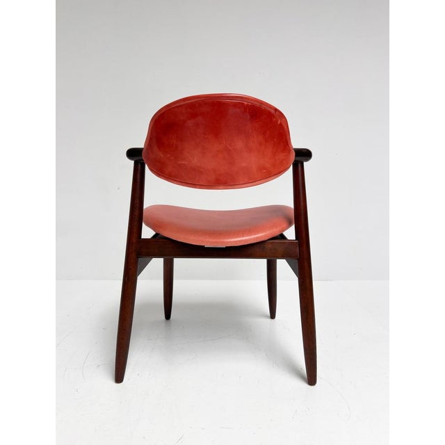Red Colored Leather Cowhorn Chair, 1970s For Sale - Image 10 of 16