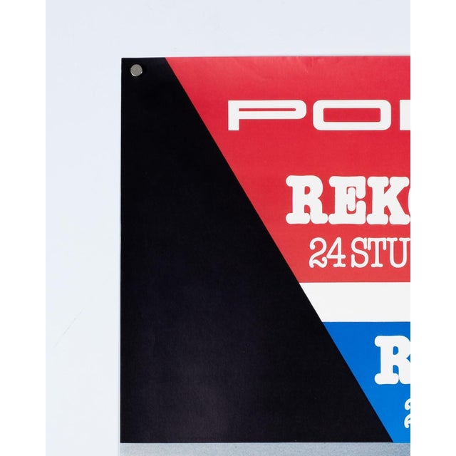 Blue Porsche Record at Daytona Porsche Poster from Strenger Advertising Agency, 1979 For Sale - Image 8 of 9