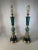 Dark Green Mid Century Green Marble & Brass Lamps - a Pair For Sale - Image 8 of 8