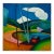1978 Colorful Cubic Abstract Landscape Oil Painting on Canvas For Sale