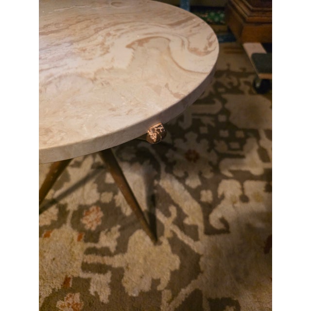 1960s Mid-Century Modern Atlas Pacific Travertine Accent Table - Made in Japan For Sale - Image 14 of 14
