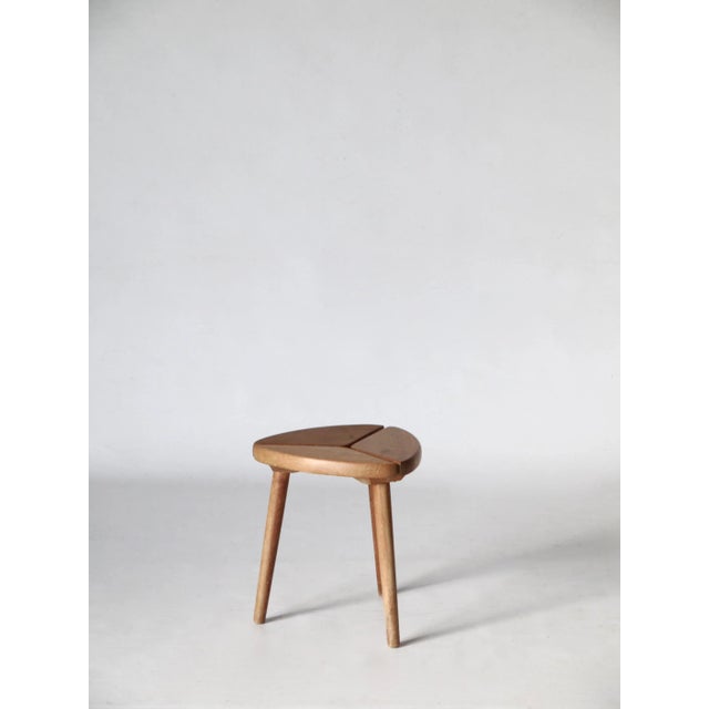 Wood Scandinavian Tripod Pinewood and Beech Stool, 1950s For Sale - Image 7 of 8