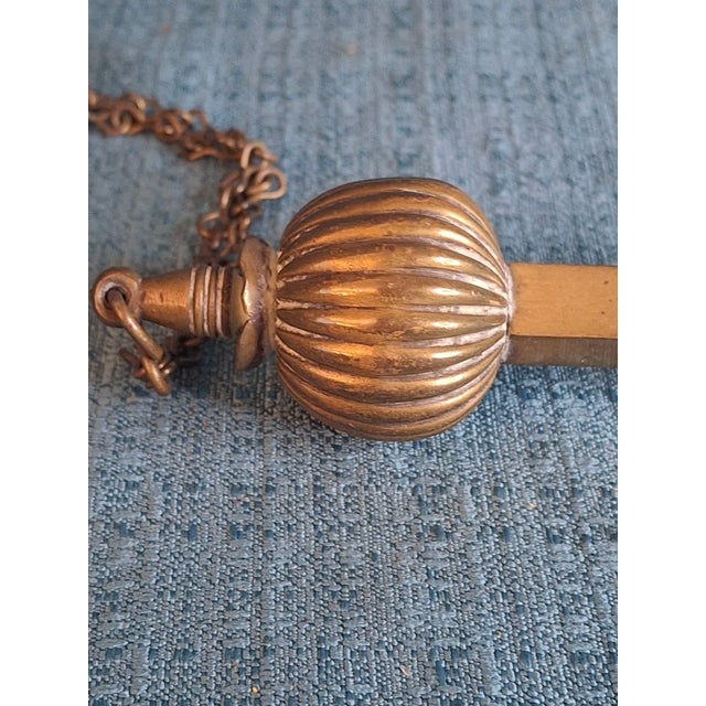 Museum Specimen Antique Brass Torah Pointer Heavy 141g Yad 19th C European Judaica For Sale - Image 12 of 15