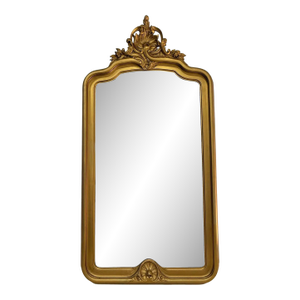 19th Century Large French Louis Phillipe Carved and Giltwood Mirror