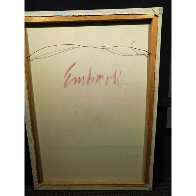 Enrico Embroli "Sea Oats 7-87" Original Painting on Canvas Hand Signed For Sale In Denver - Image 6 of 8