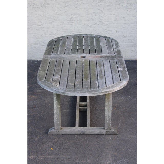 Gloster Teak Outdoor Dining Table With Six Chairs For Sale - Image 15 of 18