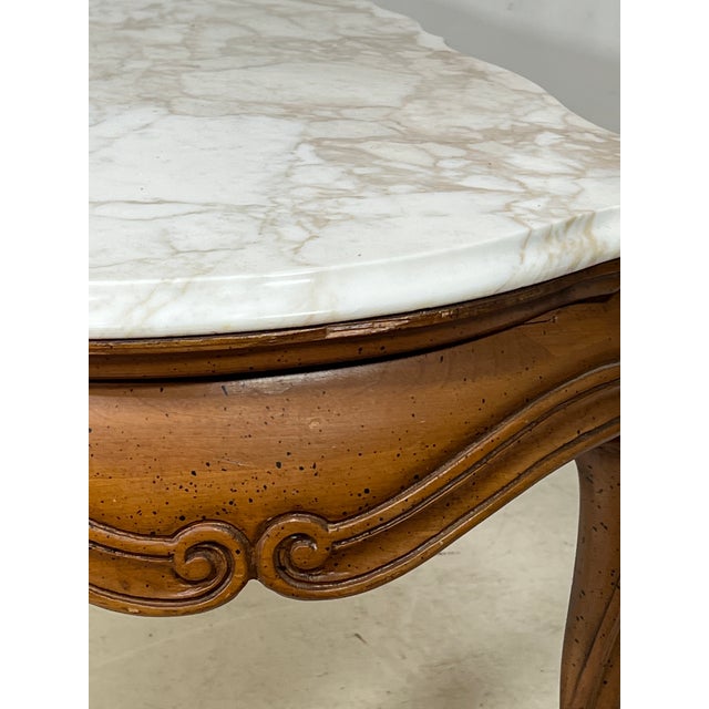 Vintage French Provincial Italian Marble Top Coffee Table | Chairish