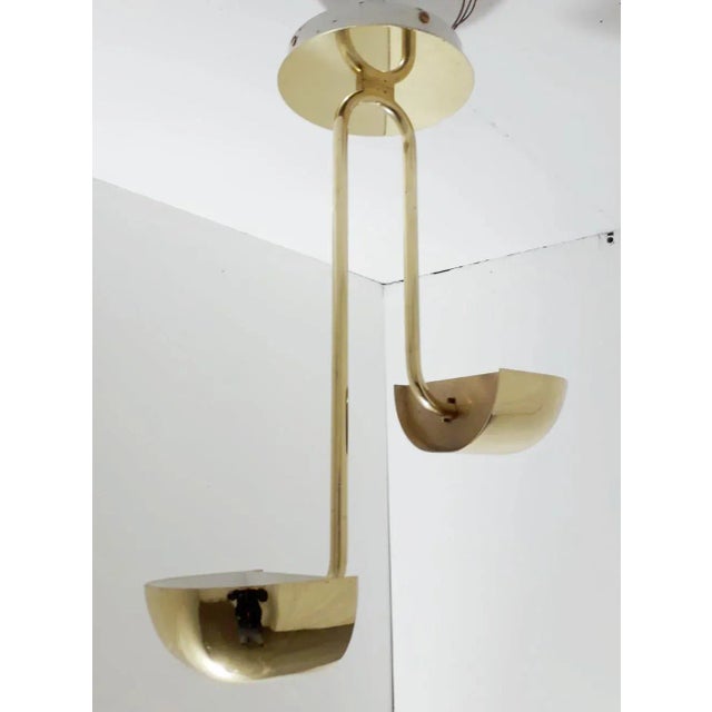Lumi Mid 20th Century Brass Flush Mount Pendant by Lumi For Sale - Image 4 of 12