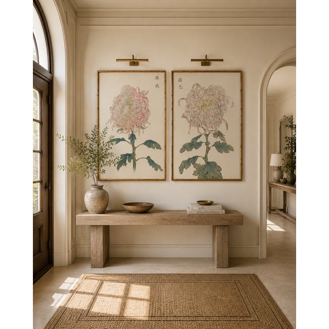 Pink Whispering Petals Diptych – Vintage Japanese Botanical Prints (Set of 2), 20" X 30" For Sale - Image 8 of 9
