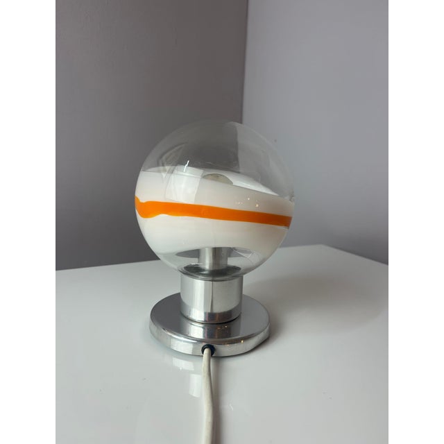 Table Lamp in White Orange Glass Chrome from Doria For Sale - Image 10 of 11