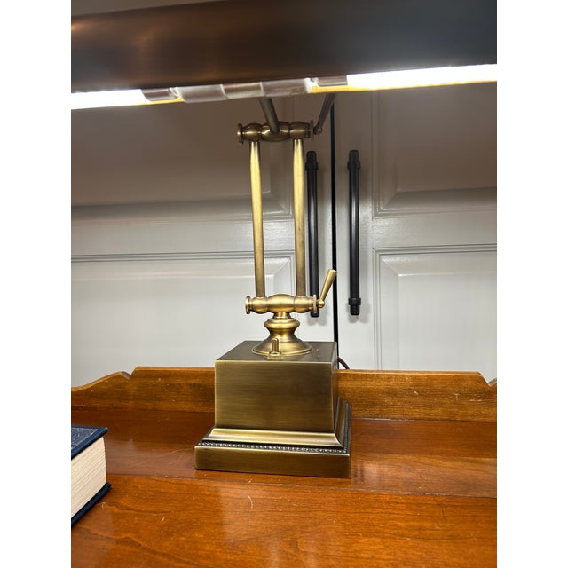 Late 20th Century Vintage Adjustable Brass Bankers Lamp For Sale - Image 5 of 6