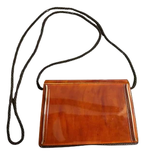 1950s Mid-Century Bakelite and Brass Italian Shoulder Mini Bag