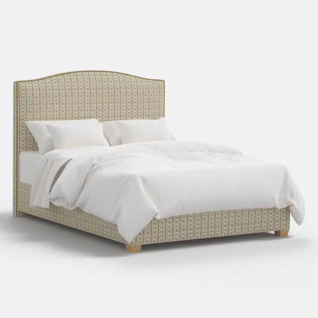 Stoffer Home x Cloth & Company Elsie Bed in Botanical Stripe Dijon with Dijon Welt, Full/Double For Sale - Image 9 of 9