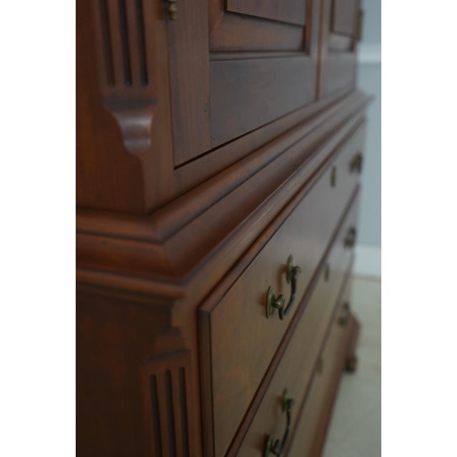 Eldred Wheeler Cherry 2 Piece Armoire Linen Press For Sale - Image 15 of 18