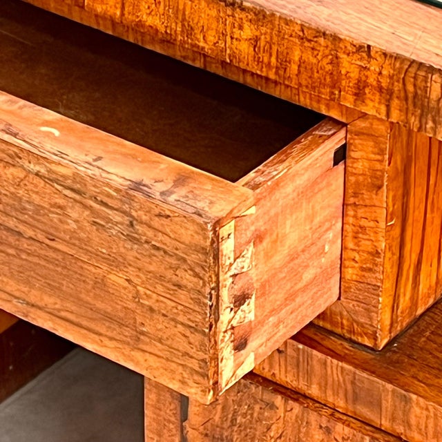 Art Deco Burl Wood Center Desk with Glass Insert, Italy, 1940s For Sale - Image 10 of 15