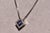 Contemporary The 135th Street: Sapphire and Diamond Halo Necklace in White Gold For Sale - Image 3 of 4