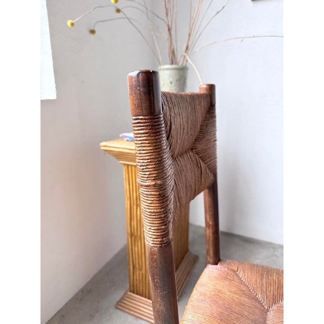 Straw and Oak Chairs from Beauche Perriand, 1950s, Set of 6 For Sale - Image 16 of 18