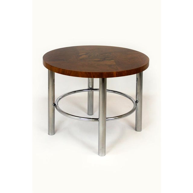 Bauhaus Round Table in Walnut by Robert Slezak, 1930s For Sale - Image 15 of 15