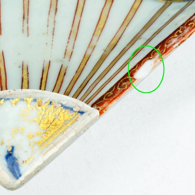 Kangxi Chinese Imari Fan Dish 1662-1722 For Sale In Phoenix - Image 6 of 7