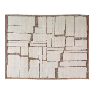 Moroccan Hand Knotted Wool Rug, 8'x10'7" For Sale