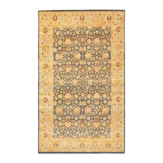 Mogul, One-of-a-Kind Hand-Knotted Area Rug in Gray, 6' 1" x 9' 6" For Sale