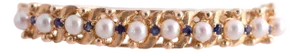 Cultured Pearl and Sapphire Bangle Bracelet