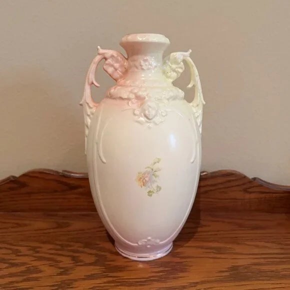 Antique Royal Floretta Ware Austrian Porcelain Vase For Sale - Image 4 of 8