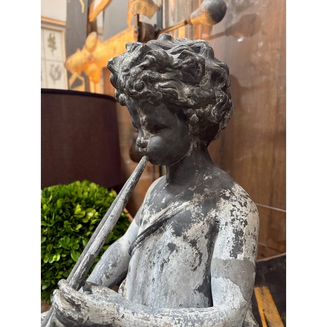 Late 19th Century English Piping Pan Lead and Zinc Fountain Figure For Sale - Image 13 of 18
