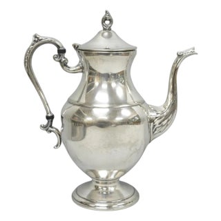 Vintage Victorian Silver Plated Footed Coffee Pot Tea Kettle For Sale