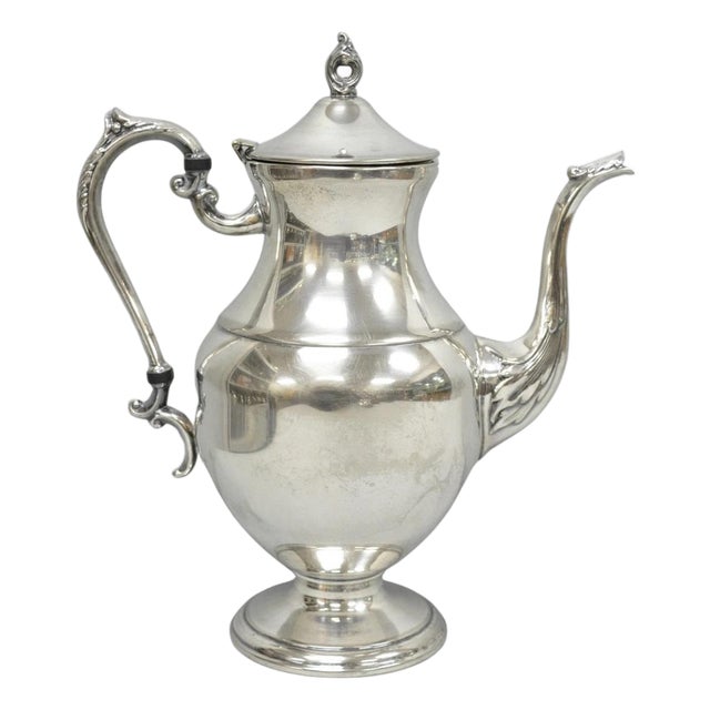 Vintage Victorian Silver Plated Footed Coffee Pot Tea Kettle For Sale