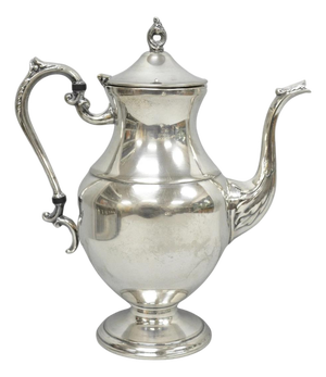 Vintage Victorian Silver Plated Footed Coffee Pot Tea Kettle