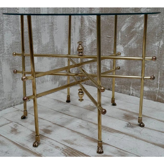 Brass Claw Feet Coffee Table, 1970s For Sale - Image 12 of 14