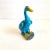 Chinese Turquoise Blue Duck Statue Antique Figural Goose Bird Figurine Rich color and beautiful form ok this piece. Signed...