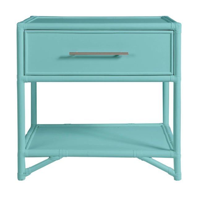 Olympia One-Drawer Nightstand in Turquoise For Sale In West Palm - Image 6 of 6