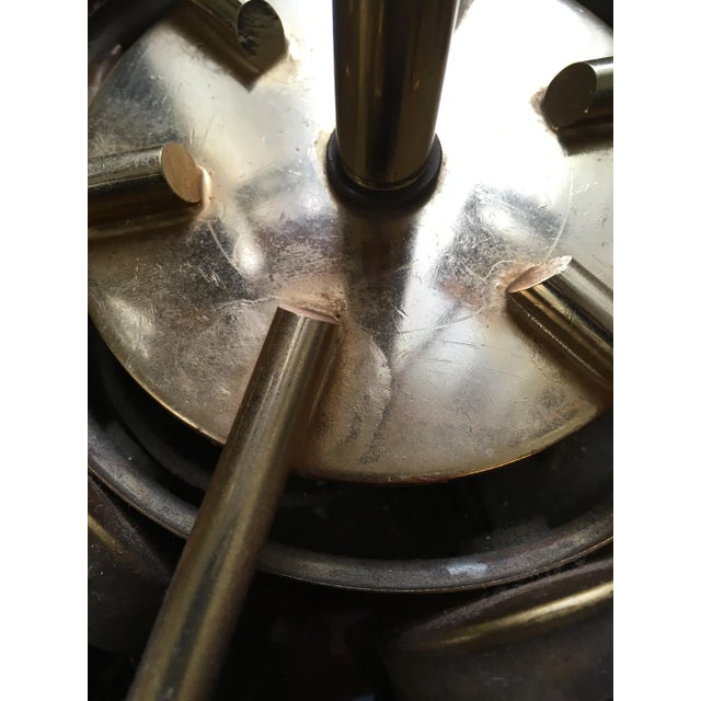 Metal Large Brutalist Crystal & Gilded Brass Chandelier from Palwa For Sale - Image 7 of 12