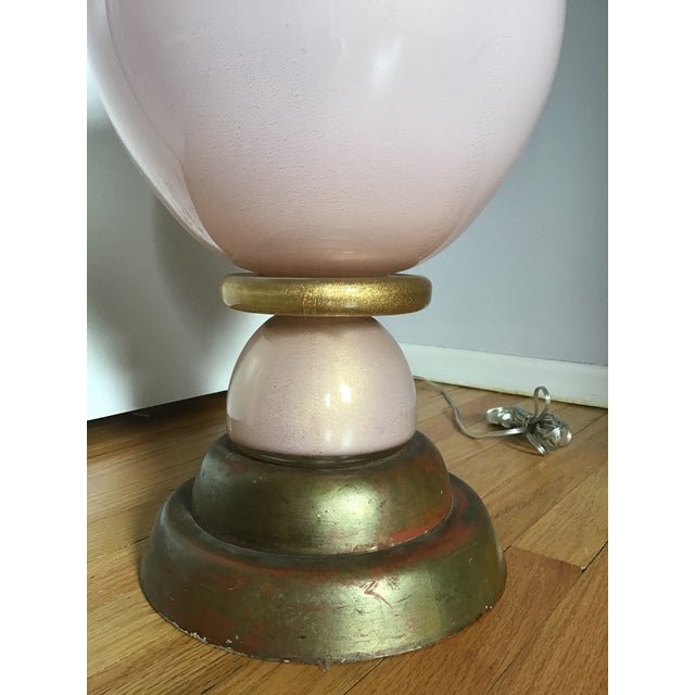 Mid 20th Century Italian The Marbro Lamp Pink Ice Murano Opaline Glass Lamp XL For Sale - Image 9 of 12