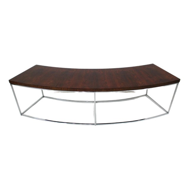 Milo Baughman Rosewood Chrome Sofa Table for Thayer Coggin For Sale