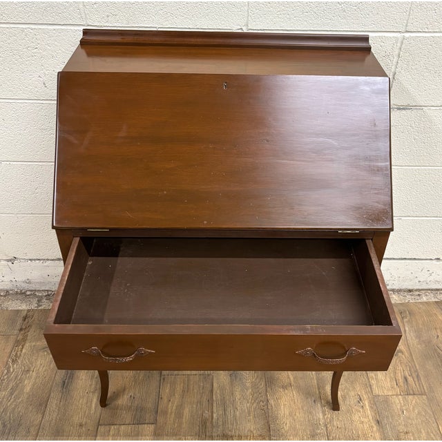 Antique French Louis XVI Style Secretary Slant Top Drop Front Petite Desk For Sale In Kansas City - Image 6 of 15