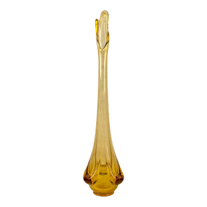 Mid-Century 16" Viking Yellow Amber Drape Swung Vase