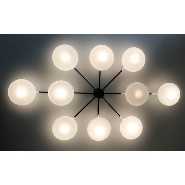 21st Century Dieci Polished Chrome Glossy White Murano Flush Mount by Fabio LTD For Sale - Image 6 of 6