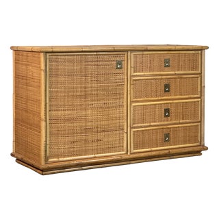 Wicker and Bamboo Sideboard by Dal Vera, 1977 For Sale