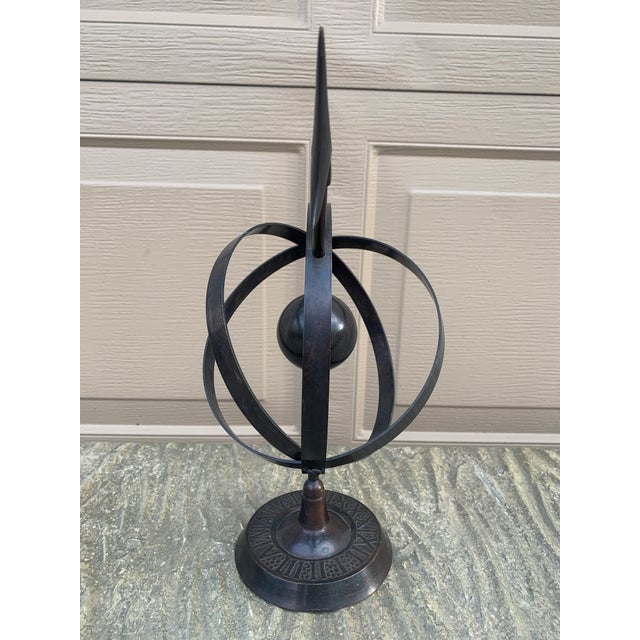 Late 20th Century English Country Iron Bronze Garden Armillary Sundial For Sale In South Bend - Image 6 of 8