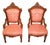 Pair of Jelliff Victorian 19th Century Walnut Carved Damask Fabric Side Chairs For Sale