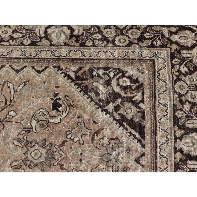Coffee Sultanabad-Mahal Vintage Persian Rug With Sub-Geometric Diamond Design 9'3" X 12'9" For Sale - Image 8 of 12