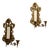 Antique Brass Sconces with Mirrors, 1880, Set of 2 For Sale