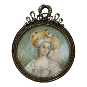 Miniature Antique Portrait Frame in Bronze