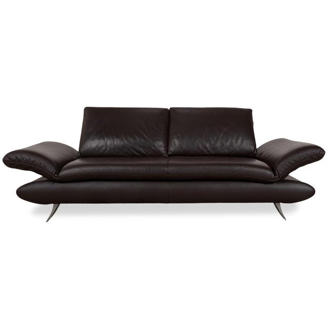 Leather Three-Seater Brown Manual Function Sofa from Koinor Velluti For Sale - Image 17 of 17