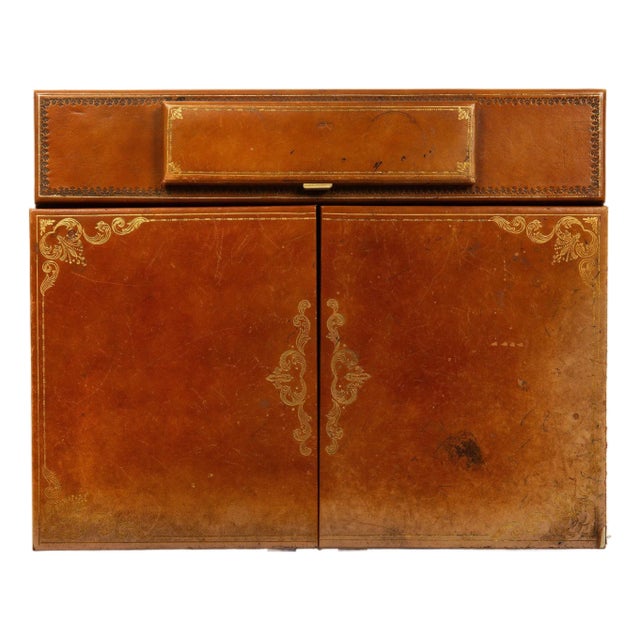 English Victorian Antique Leather Writing Box Letter Desk For Sale
