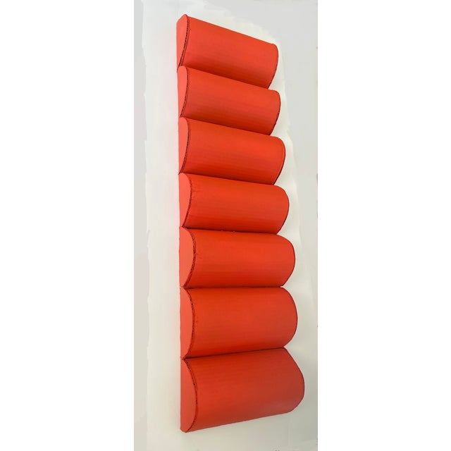 Contemporary Cardboard Wall Sculpture in Red For Sale - Image 3 of 5