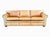 Vintage English Leather Sofa Tan Color Nail Head Trim Feather Down Cushions For Sale - Image 17 of 18